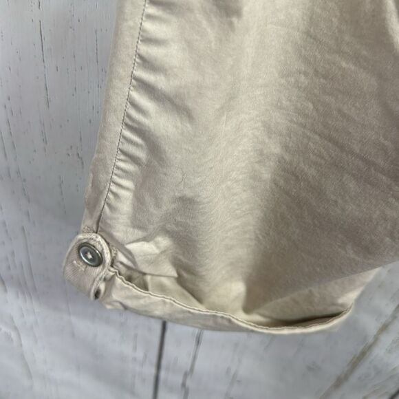 Talbots Tan Cotton Casual Outdoor Womens Khaki Tan Roll Tab Ankle Cropped Pants - Picture 14 of 16